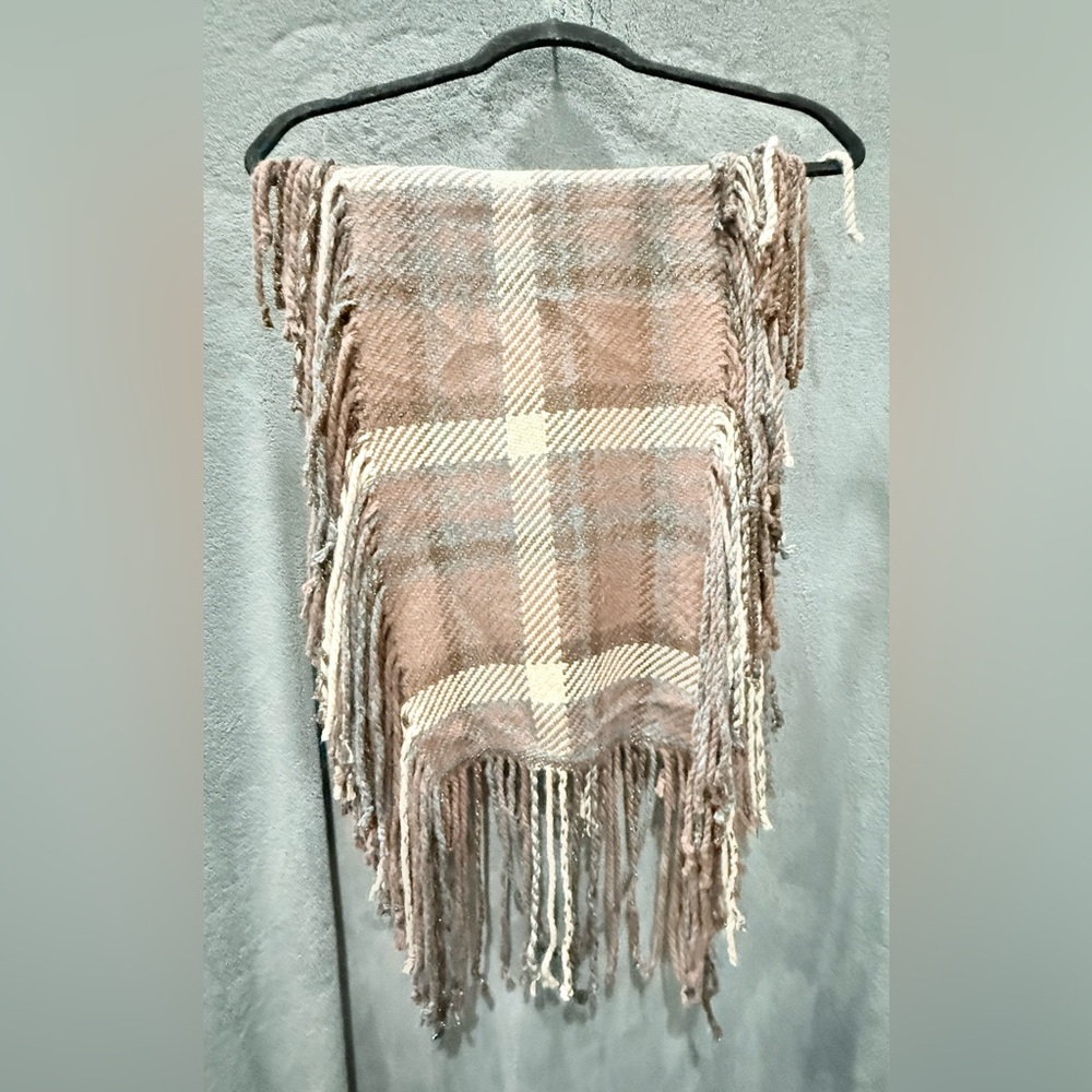 Plaid Fringe Throw scarf